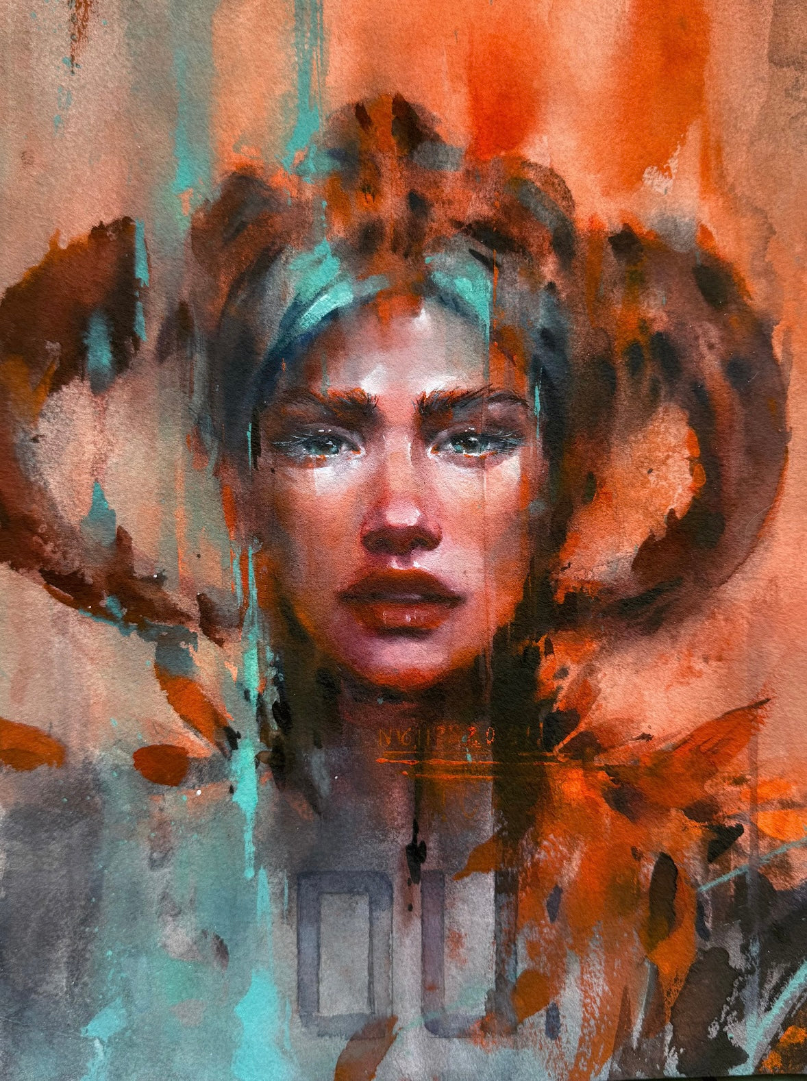 Phoenix. Original watercolour painting.