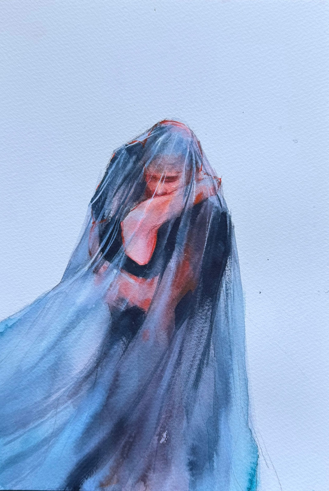 Between you and me. Original watercolour painting .